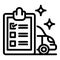 Car repair checklist icon, outline style