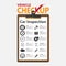 Car repair infographic in flat design. Checkup clipboard.