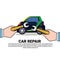 Car Repair Service Icon Auto Mechanic Shop Or Center Over Backgroud With Copy Space