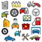 Car and repair service icons