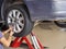 Car repair shop tire change