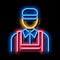 Car Repairman neon glow icon illustration