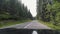 Car ride Point Of View, The Majestic Transalpina Mountain Road in Romania With A Black sport Car Bonnet In The