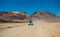 Car riding in Bolivian sunshine landscape