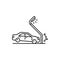 Car road accident, damage or crash line icon