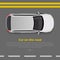 Car on Road Conceptual Flat Vector Web Banner