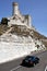 Car on the road near the Penafiel Castle