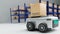 Car Robot transports truck Box with AI interface Object for manufacturing industry technology Product export and import of future