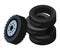 Car runner tyres in pile, vehicle service and equipment