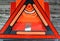 Car safety measures of warning foldaway reflective road hazard warning triangle, safety vest with reflective stripes, car traffic