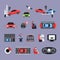 Car Safety Systems Icons Set