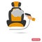 Car seat cleaning service color flat icon