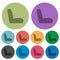 Car seat color darker flat icons