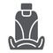 Car seat glyph icon, auto and part, car armchair sign, vector graphics, a solid pattern on a white background.