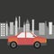 Car sedan city background design