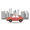 Car sedan city background design