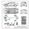 Car sedan interior parts engine seats dashboard drawing outlines not converted to objects