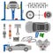 Car Service Decorative Elements Set