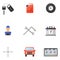 Car Service Flat Icons Set