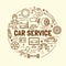 Car service minimal thin line icons set