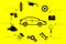 Car service, repair, diagnostics - set of icons for repair around the car. Vector horizontal