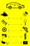 Car service, repair, diagnostics - set of icons for repair around the car. Vector vertical