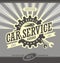 Car service retro banner design concept