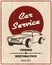 Car service retro poster