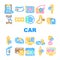 Car Service Technical Maintenance Icons Set Vector