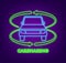 Car sharing concept. Neon icon. Carsharing vector icon on white background. lIllustration for mobile app design. Flat