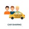 Car Sharing flat icon. Colored element sign from public transport collection. Flat Car Sharing icon sign for web design