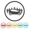 Car Sharing icon, Car sharing Symbol, 6 Colors Included
