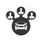 Car sharing icon. Group of people symbol.