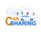 Car Sharing line Art Banner. Economy Ride Service.