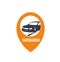 Car sharing service icon, taxi ride, vehicle rent