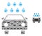 Car Shower Fractal Icon Collage
