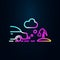 Car, smoke clouds, pale flower nolan icon. Simple thin line, outline vector of car harmful gases icons for ui and ux, website or