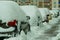 Car in a snowdrift.