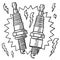 Car spark plug vector