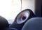 Car speaker. Modern car sound speaker with red details