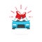 Car special offer idea, automobile with red gift bow, auto sale price present vector