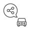 Car and Speech Bubble vector Carsharing concept linear icon