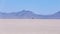 Car speeding on a playa of Alvord Lake.