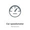 Car speedometer outline vector icon. Thin line black car speedometer icon, flat vector simple element illustration from editable