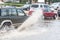 Car splash flood