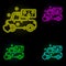 Car sponge carwash neon color set icon. Simple thin line, outline  of car wash icons for ui and ux, website or mobile