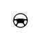 Car steering wheel black sign icon. Vector illustration eps 10