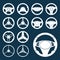 Car Steering Wheel silhouettes Set