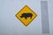 Car sticker , Sticker  , Attention rhino on a wild animal transport