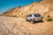 Car stucked in the sand in desert